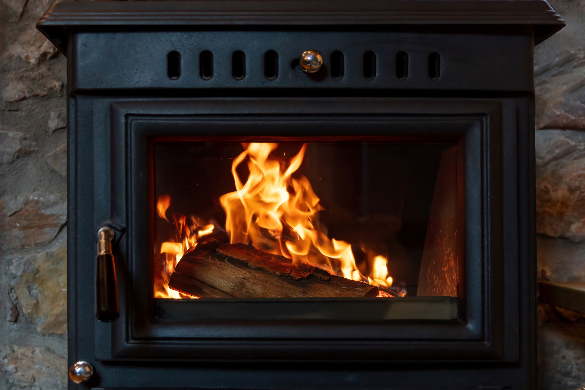 wood burning metal fireplace