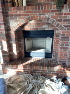 brick custom fireplace