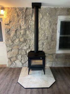 free standing fireplace