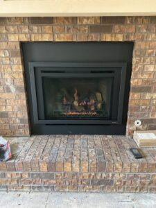 fireplace gas and brick